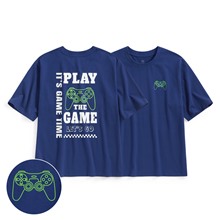 電玩寬版印花T恤-男