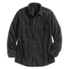 燈芯絨寬版長袖襯衫-男