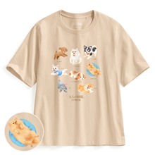 大人的圖鑑寬版印花T恤-16-女