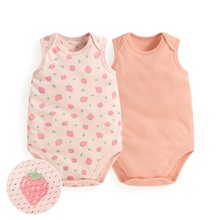純棉網眼無袖印花包臀衣(2入)-Baby