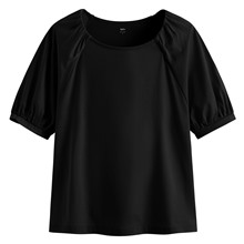 絲光棉泡泡袖上衣-女