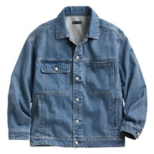 牛仔寬版外套-男