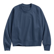 毛圈寬版休閒圓領衫-女