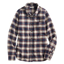 法蘭絨格紋襯衫-女