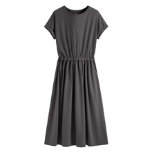 柔滑棉連袖收腰長洋裝-女