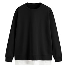 毛圈假兩件寬版上衣-女