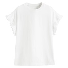 純棉粗紡荷葉袖上衣-女