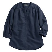 棉麻七分袖襯衫-女