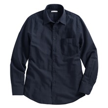 棉麻長袖襯衫-男