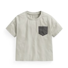 純棉寬版口袋T恤-童