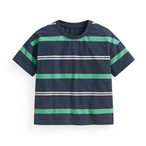 純棉條紋寬版落肩T恤-童