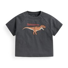 竹節棉寬鬆恐龍印花T恤-Baby