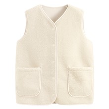 仿羊羔絨寬版背心-女