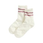 羅紋配條中筒襪-女