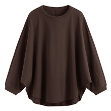 柔滑棉八分連袖寬版上衣-女