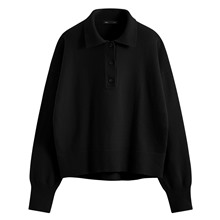 寬版polo領毛衣-女