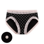 棉質蕾絲點點中腰內褲-女
