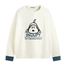 史努比系列粗針混紡毛衣-女