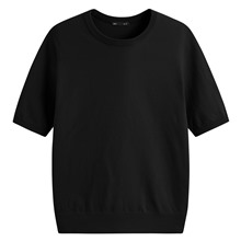 圓領五分袖針織衫-女