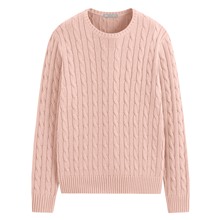 麻花圓領毛衣-女