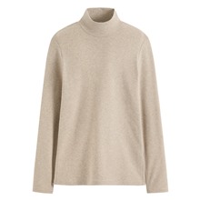 磨毛羅紋立領長袖T恤-女