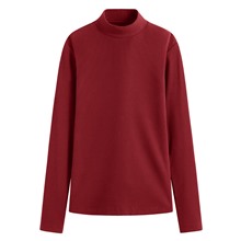 羅紋立領長袖T恤-女