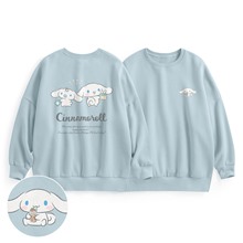 三麗鷗刷毛寬長版印花圓領衫-08-女