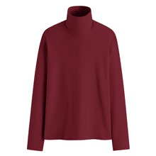 彈性柔滑棉高領T恤-女