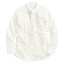 棉麻立領長袖襯衫-男