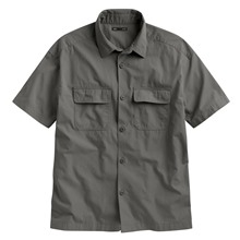 工裝寬版短袖襯衫-男