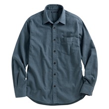 法蘭絨長袖襯衫-男