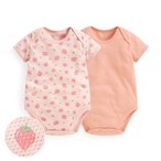 純棉網眼印花包臀衣(2入)-Baby