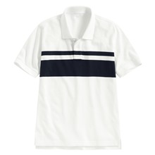 純棉網眼條紋polo衫-男