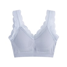 可拆式無縫Bra短版蕾絲背心-女