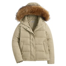 極暖羽絨帽毛連帽外套-女