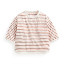 純棉條紋寬版七分袖T恤-童