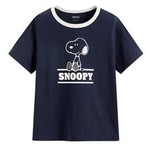 史努比系列竹節棉配色T恤-女