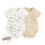 純棉網眼印花包臀衣(2入)-Baby