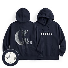 月球刷毛印花連帽衫-男