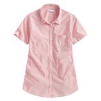 格紋短袖襯衫-女