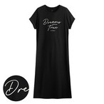 莫代爾連袖文字長洋裝-女