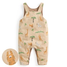 棉質毛圈印花吊帶褲-Baby