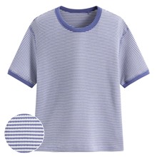 華夫格條紋短袖T恤-女