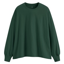 棉質寬鬆泡泡袖上衣-女