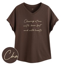 莫代爾V領文字上衣-01-女