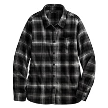 法蘭絨格紋襯衫-女