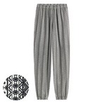 竹節棉印花束口褲-女