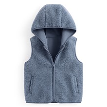 仿羊羔絨連帽背心-童