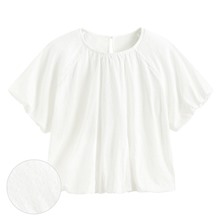 棉質花瓣蕾絲澎袖上衣-女