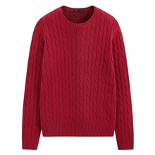 麻花圓領毛衣-女